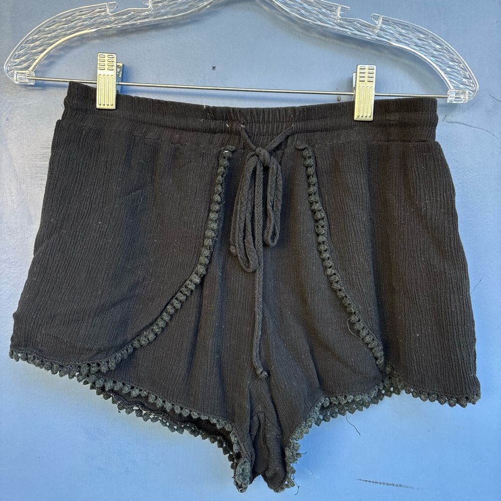Black Mahina Cloth Shorts
